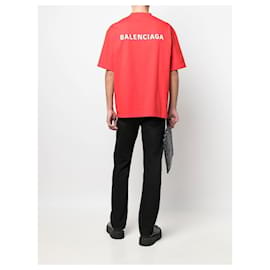 Balenciaga-Balenciaga Regular Fit T-shirt-Red
