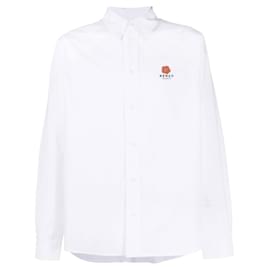 Kenzo-Kenzo Casual shirt 'Boke Flower' crest-White