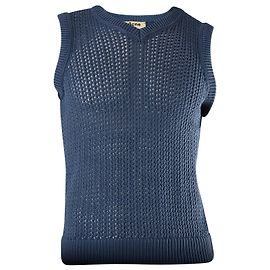 Acne Studios Gilet Pull Tricoté en Coton Bleu Bleu