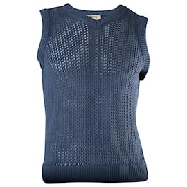Acne Studios Strickweste aus blauer Baumwolle Blau