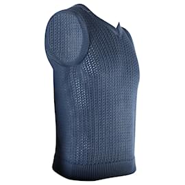 Acne-Acne Studios Knitted Sweater Vest in Blue Cotton-Blue