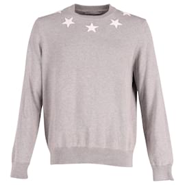 Givenchy-Givenchy Star Pullover aus grauer Baumwolle-Grau