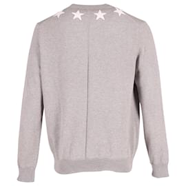 Givenchy-Givenchy Star Pullover aus grauer Baumwolle-Grau