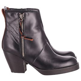 Acne Studios Pistol Ankle Boots in Black Leather Black