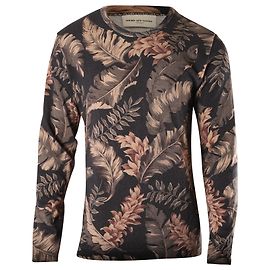 Dries Van Noten Moletom Folhas Impressas em Algodão Marrom Marrom