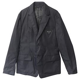 Prada Re-Nylon Single-Breasted Blazer in Black Nylon Black