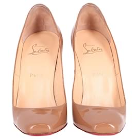 Christian Louboutin-Christian Louboutin Simple Pumps in Nude Patent Leather-Flesh