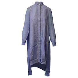 Chloé-Chloé Gestreiftes Midi-Hemdkleid aus lavendelfarbener Baumwolle-Andere