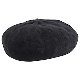 Ralph Lauren-Ralph Lauren Purple Label Beanie Hat in Black Cashmere-Black