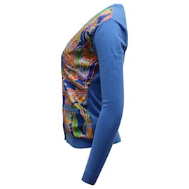 Ralph Lauren-Cardigan Ralph Lauren con stampa Paisley in cashmere blu-Blu