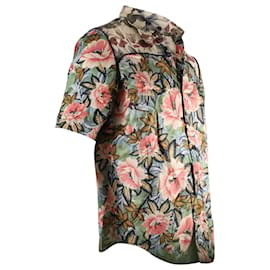 Dries Van Noten-Dries Van Noten Floral Print Button Front Shirt in Multicolor Viscose-Other