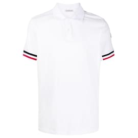Moncler-Moncler white logo polo shirt-White