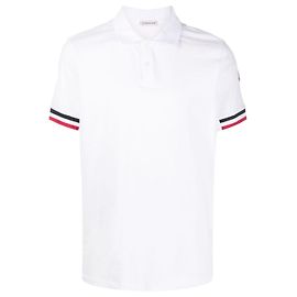 Polo bianca con logo Moncler Bianco