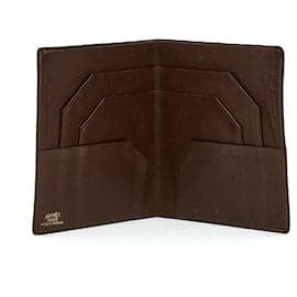Hermès-DARK BROWN CROCO WALLET-Dark brown