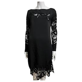 Diane Von Furstenberg-DvF rare Ernestina silk and lace dress-Black