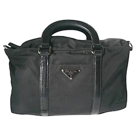 Prada-PRADA Nylon handbag Tessuto Spazzolat very good condition-Black