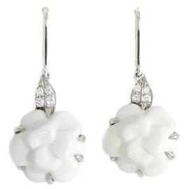 Chanel-* Chanel CHANEL Earrings Camellia Swing Drop Hook White Chalcedony Diamond K18WG White-Other