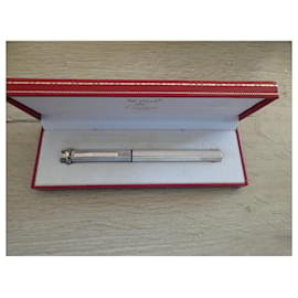 Cartier-cartier trinity gold fountain pen 3 new gold with box never used-Silver hardware