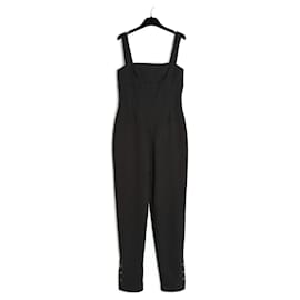 Chanel-94A GRAY WHIPCORD JUMPSUIT FR40/42-Grey