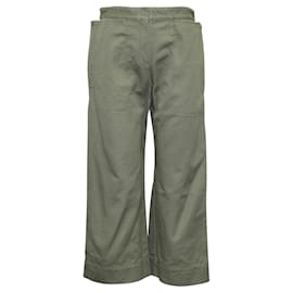 Jacquemus-Khaki Wide Leg Pants-Green