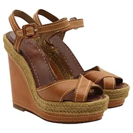 Christian Louboutin-Brown Wedges-Brown