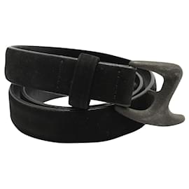 Issey Miyake-Black suede belt-Black