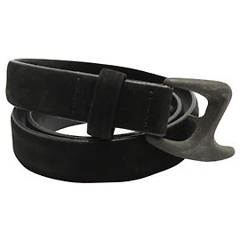 Issey Miyake Schwarzer Wildledergürtel Schwarz