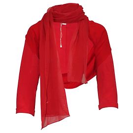 Marella Bright Red Elegant Blouse tie at front Red