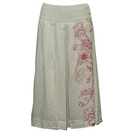 Dkny Weißer Midi-Leinenrock Weiß