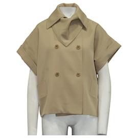 Max Mara-Light Brown Short Sleeve Autumn Jacket-Brown