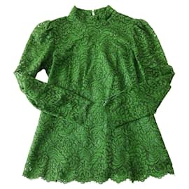 Tara Jarmon-Tara Jarmon green lace top-Green