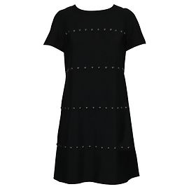 Tory Burch Abito nero a maniche corte con borchie rotonde Nero