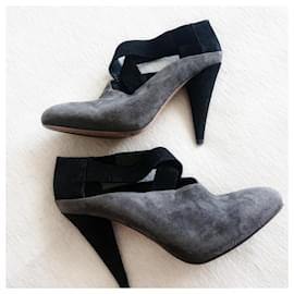 Prada-Pumps-Boots PRADA suede grey/black.-Grey