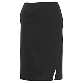Marina Rinaldi-Black Skirt with Zipper Detail-Black
