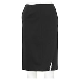 Marina Rinaldi-Black Skirt with Zipper Detail-Black