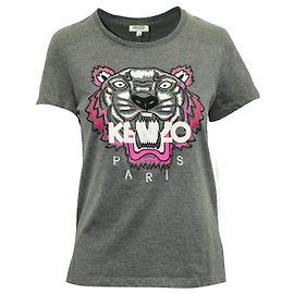 Kenzo Camiseta gris con estampado superior Gris