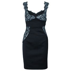 Ted Baker Elegantes schwarzes Kleid mit Spitze Schwarz