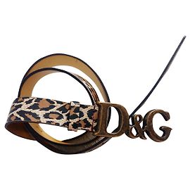 Dolce & Gabbana Leopard Print Leather Belt 80 cm Leopard print