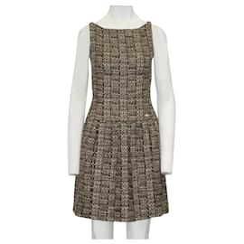 Chanel-Burgundy/Brown Tweed Dress-Other