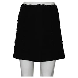 Prada-Black Embroidered Elegant Mini Skirt-Black