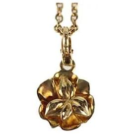 Chanel-* CHANEL Chanel camellia necklace 750 K18 GOLD 750 pendant flower motif-Gold hardware