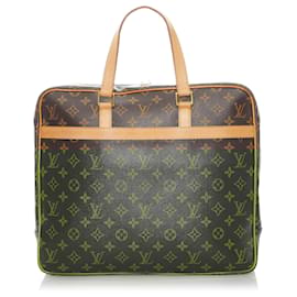 Louis Vuitton-Louis Vuitton Brown Monogram Porte-Documents Pegase-Brown