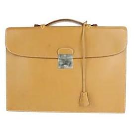 Hermès-*  HERMES Hermes Kirius 2 business bag Vauchamonix camel type silver metal fittings briefcase-Other