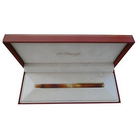st dupont Chinese lacquer ballpoint pen with its box Golden