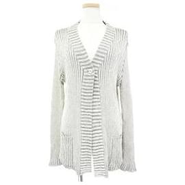 Fendi-*  FENDI Fendi knit cardigan tops sweater beige 42 V-neck long-sleeve skirt long maxi I-line SET UP-Beige