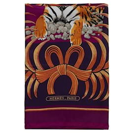 Hermès-Silk upperr motif Scarf-Purple