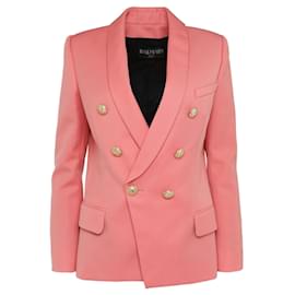 Balmain-Pink lined-breasted Blazer-Pink