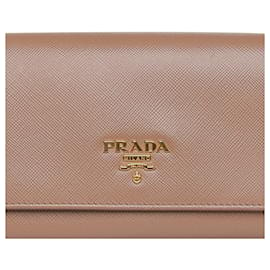 Prada-Beige Saffiano Leather Wallet-Beige
