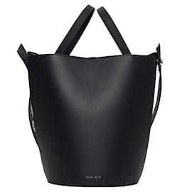 Autre Marque-Lorna Calf-Skin Leather Bucket Bag-Black