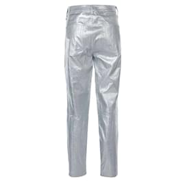 Rag & Bone-Metallic Leather Pants-Silvery